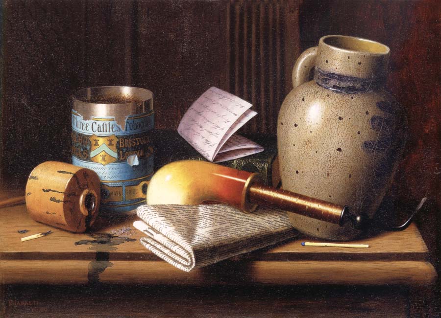 William Michael Harnett Still life with Three Tobacco